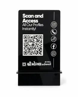 ScanEra black acrylic Smart QR standee product photo 1