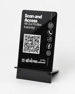 ScanEra black acrylic Smart QR standee product photo 2