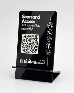 ScanEra black acrylic Smart QR standee product photo 3