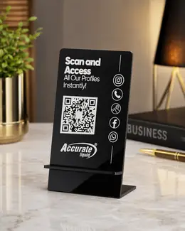 ScanEra black acrylic Smart QR standee product photo 4