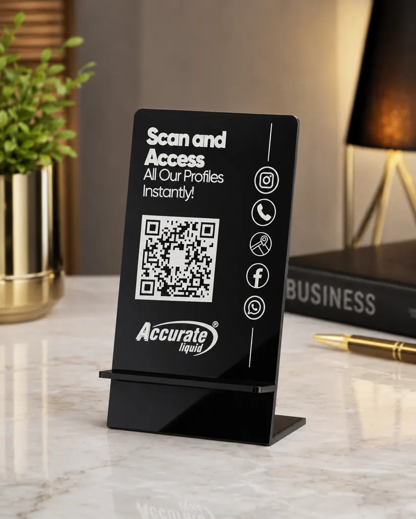 ScanEra black acrylic Smart QR standee product photo 4
