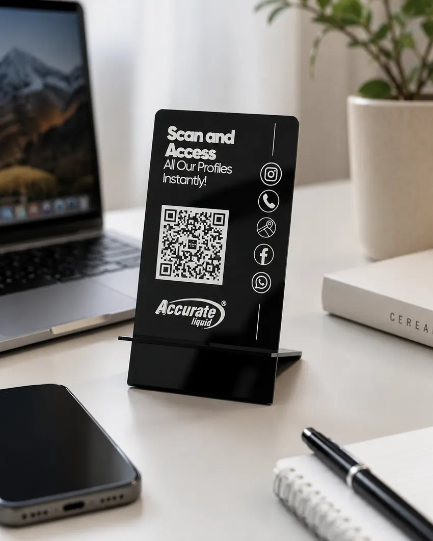 ScanEra black acrylic Smart QR standee product photo 5