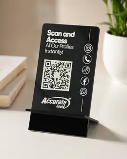 ScanEra black acrylic Smart QR standee product photo 6
